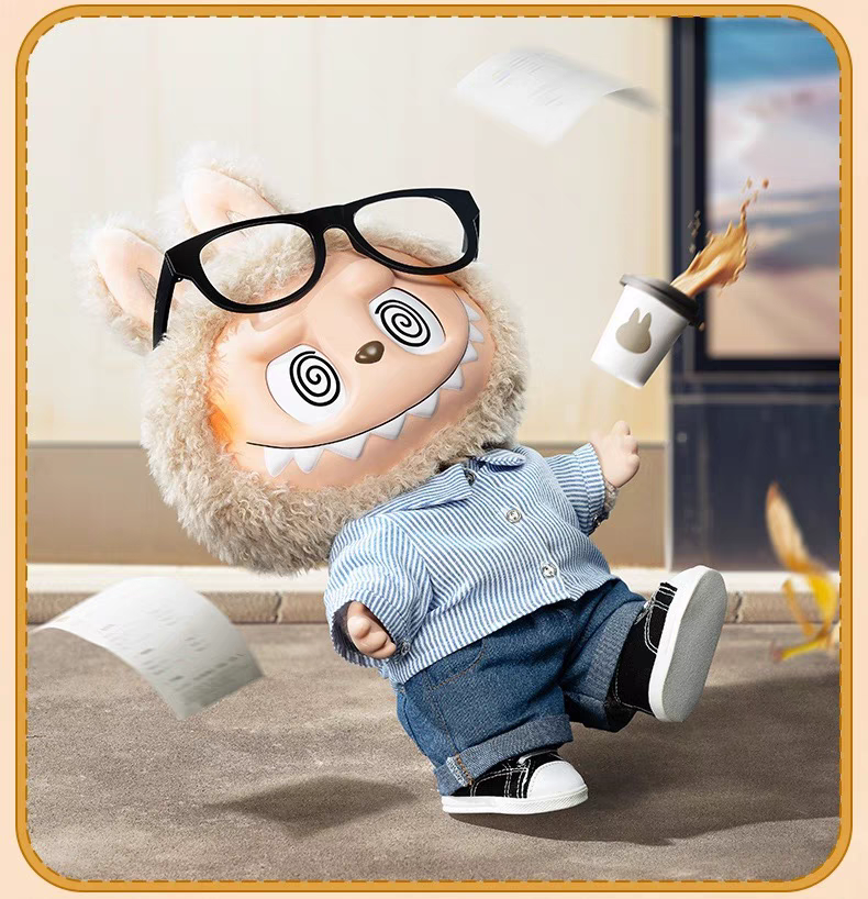 LABUBU Summer Wave Pulling Cloth FLIP WITH ME Vinyl Plush Eye Movement
