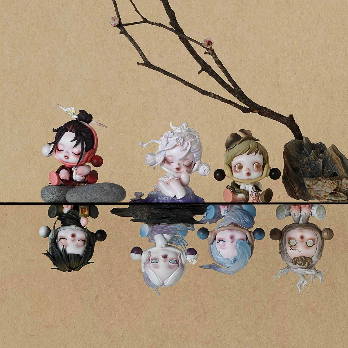 SKULLPANDA Front Ink Plum Series Ornaments