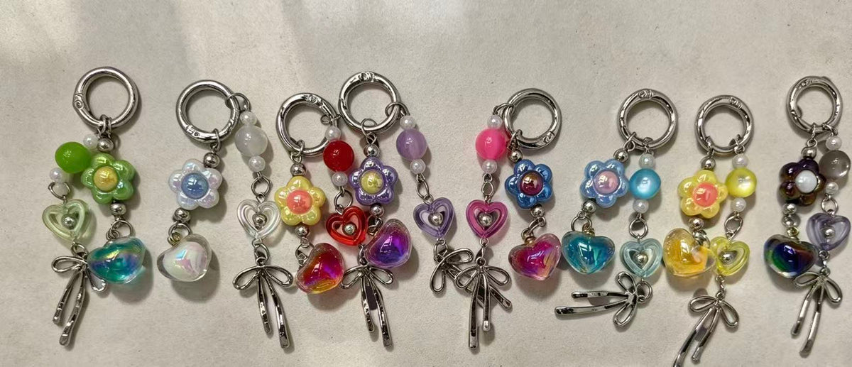 DIY key chain bag charm choose color in the live stream