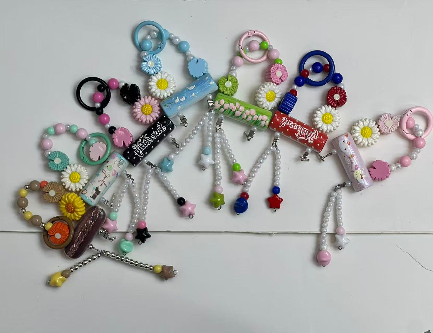 DIY key chain bag charm choose color in the live stream