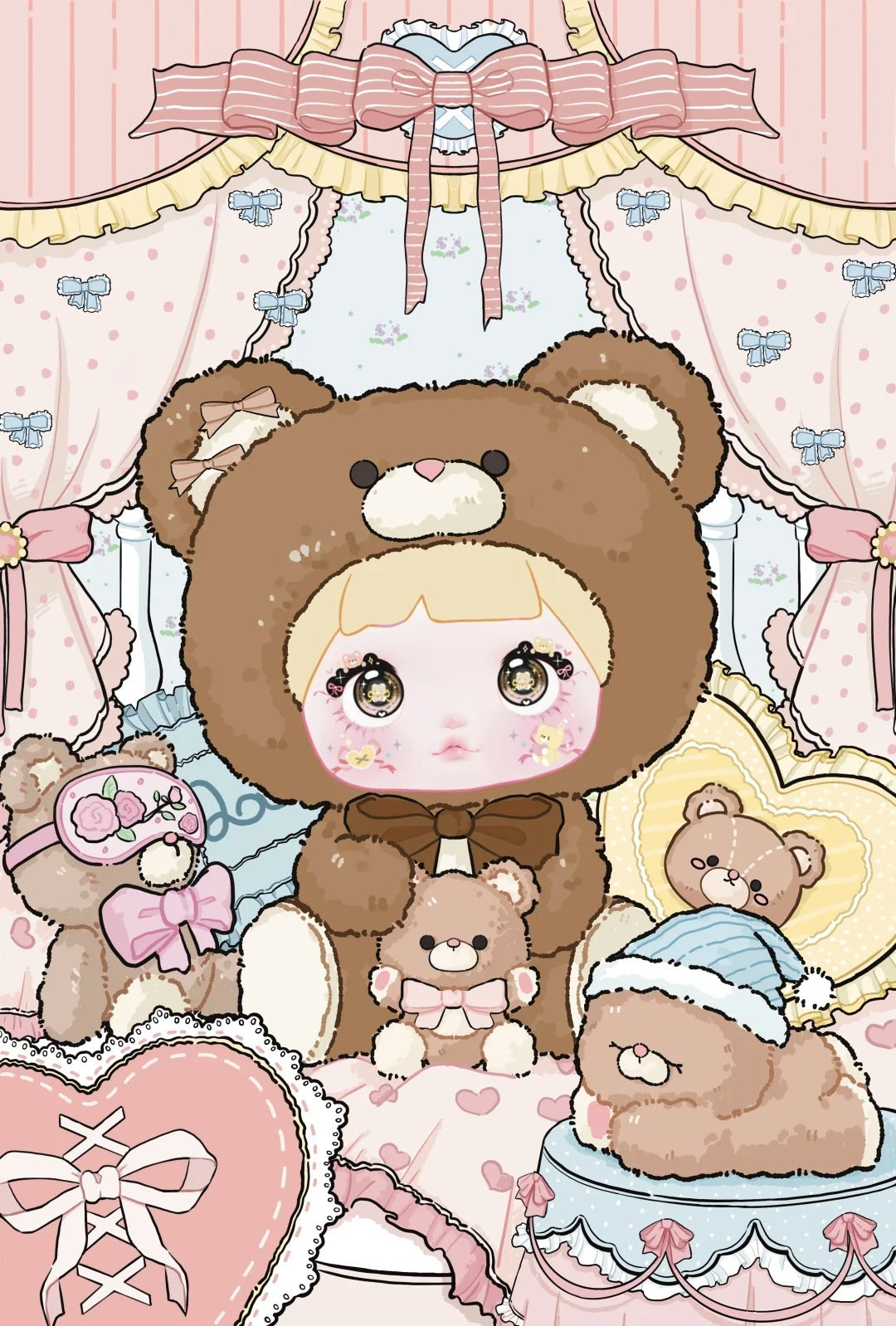 Nommi Nuomi 'er 400% Goodnight Bear Plush Blind Box Cute Doll Gift Ornament
