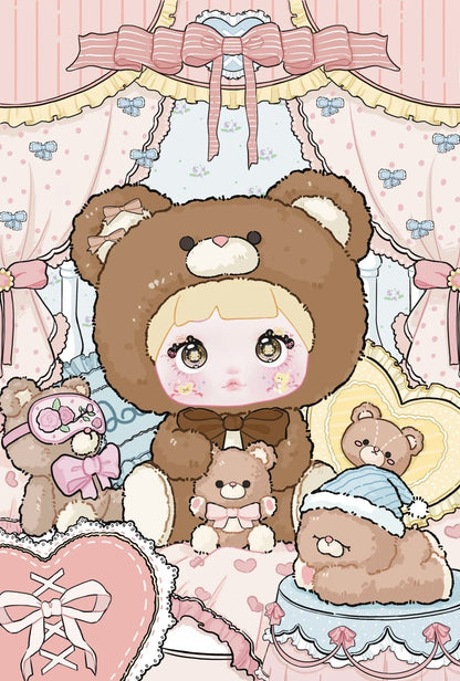 Nommi Nuomi 'er 400% Goodnight Bear Plush Blind Box Cute Doll Gift Ornament
