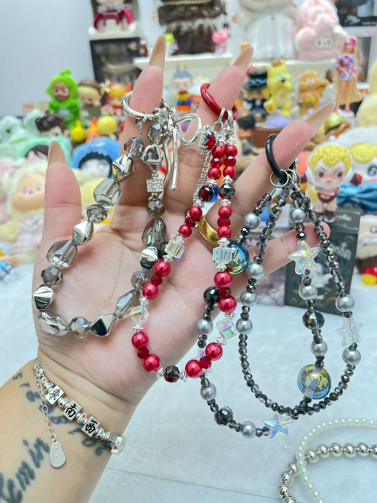 DIY key chain bag charm choose color in the live stream