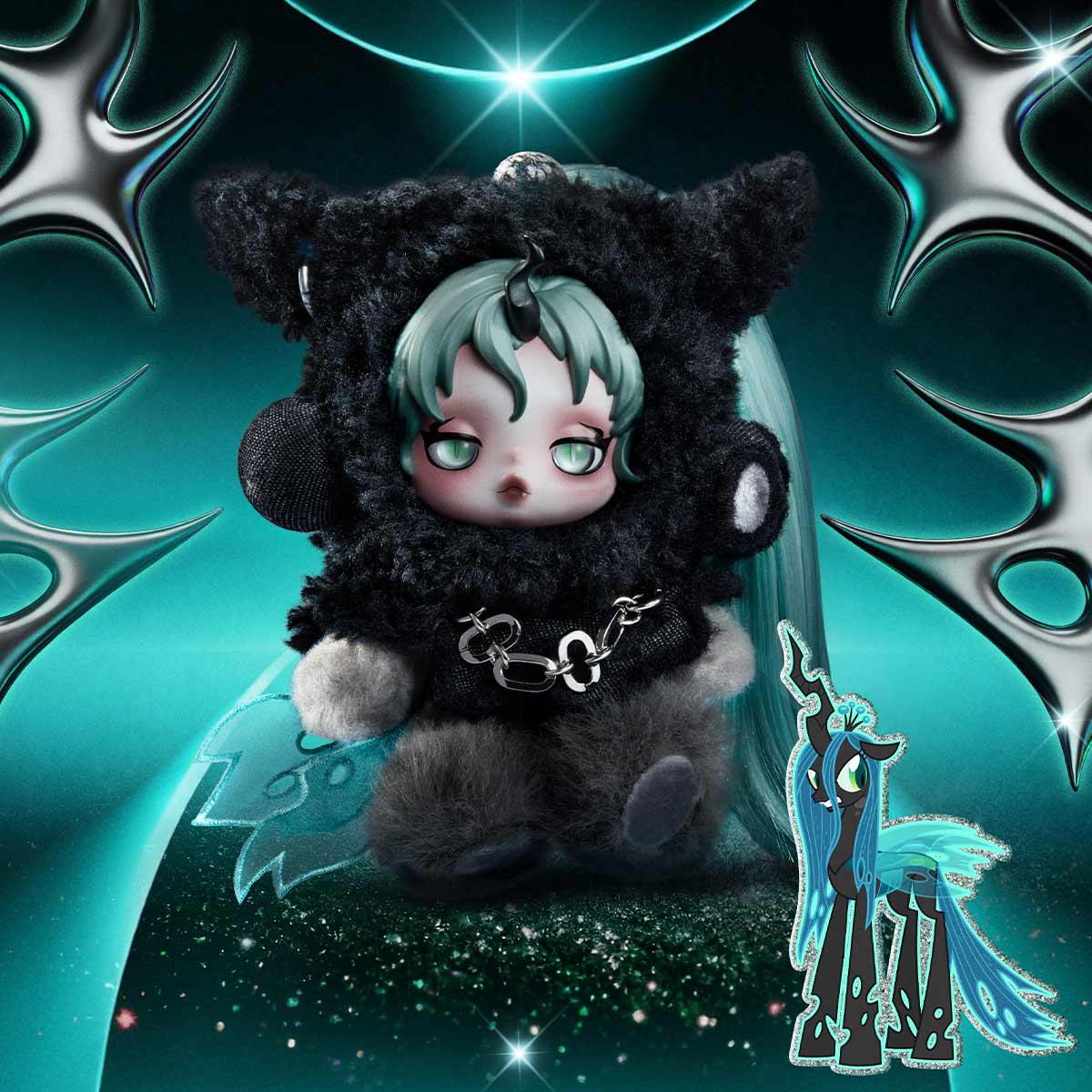 SKULLPANDA × My Little Pony Series Plush Doll Pendant