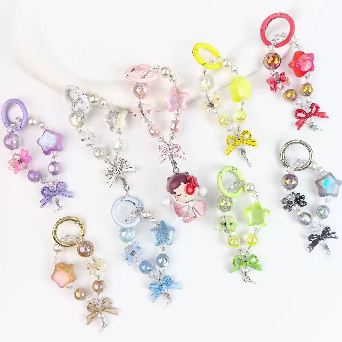 DIY key chain bag charm choose color in the live stream