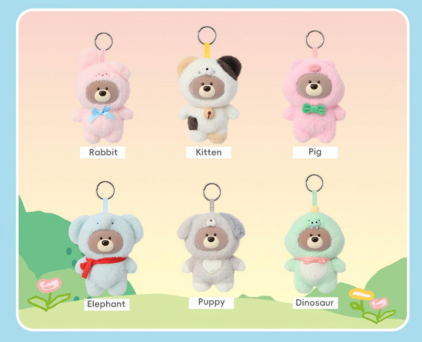 Miniso Gifford Bear Series Animal Cross dressing Vinyl Plush Hanging Decoration Blind Box