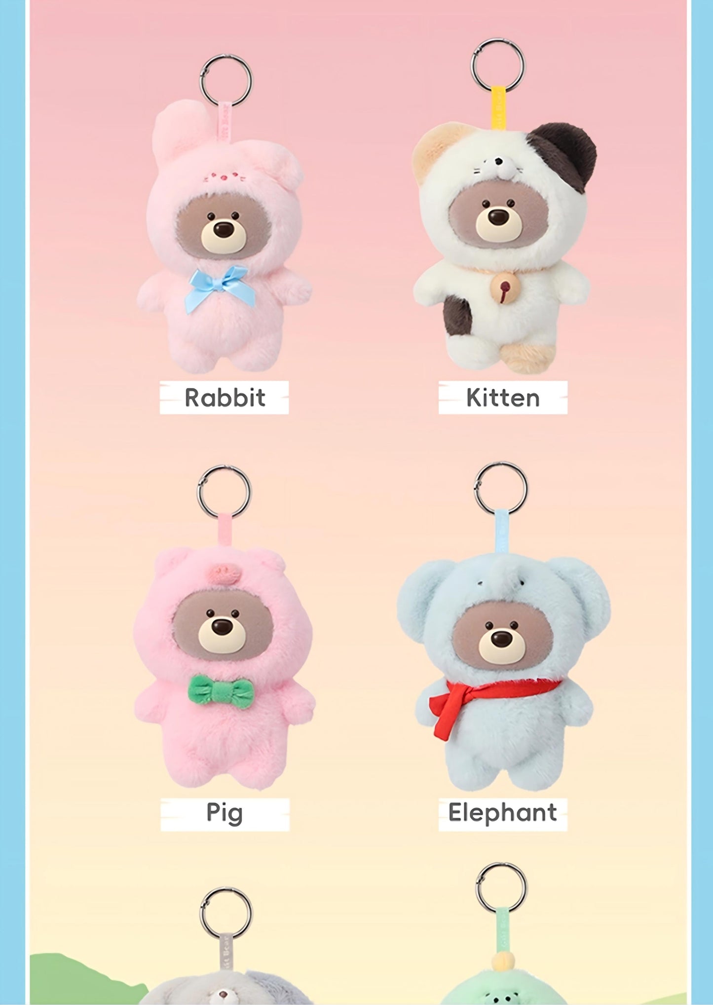 Miniso Gifford Bear Series Animal Cross dressing Vinyl Plush Hanging Decoration Blind Box