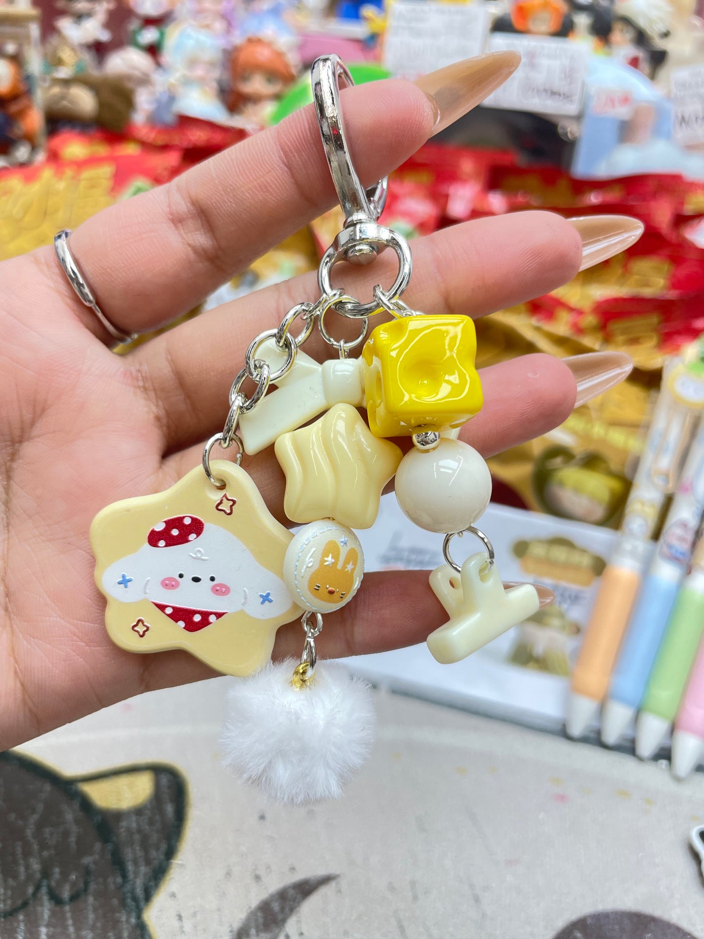 DIY key chain bag charm choose color in the live stream