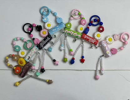 DIY key chain bag charm choose color in the live stream